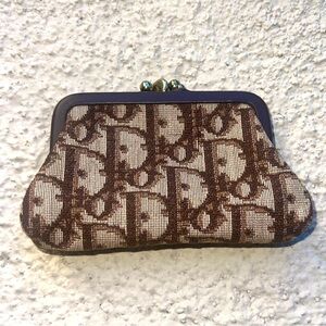 Authentic Rare Vintage Dior Diorissimo Trotter Small Kisslock Coin Purse/Pouch